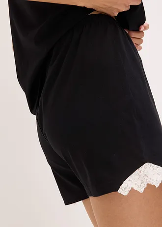 Shortama met spaghettibandjes • zwart • bonprix online shop