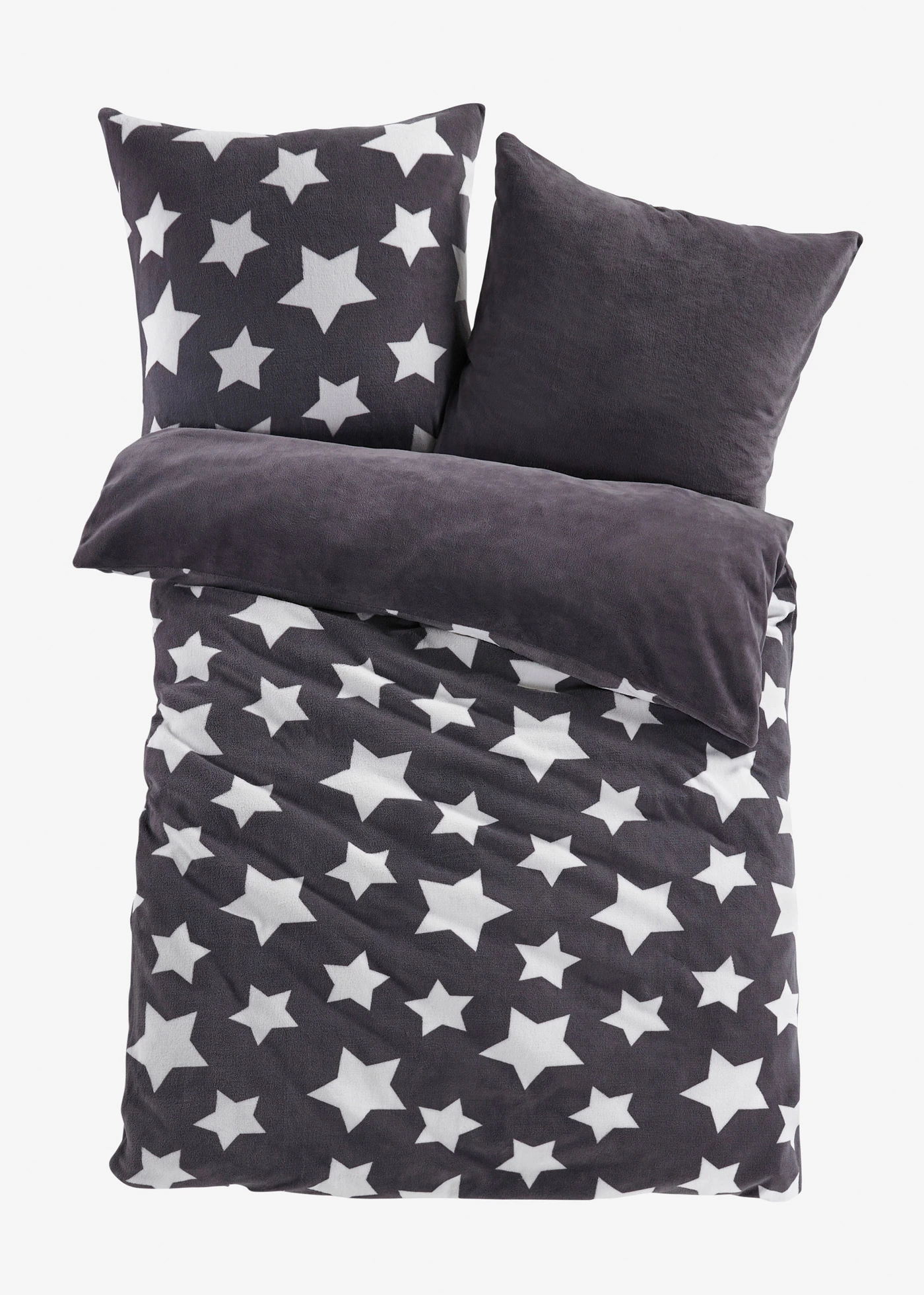 Oboustranné povlečení Cashmere Touch s hvězdami • šedá • bonprix obchod