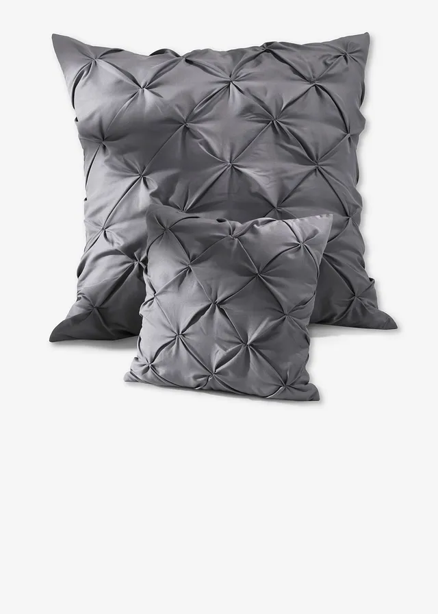 Lot de 2 housses de coussin avec motif froncé