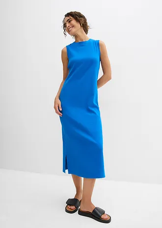 Jersey jurk van katoen met stretch • azuurblauw • bonprix online shop