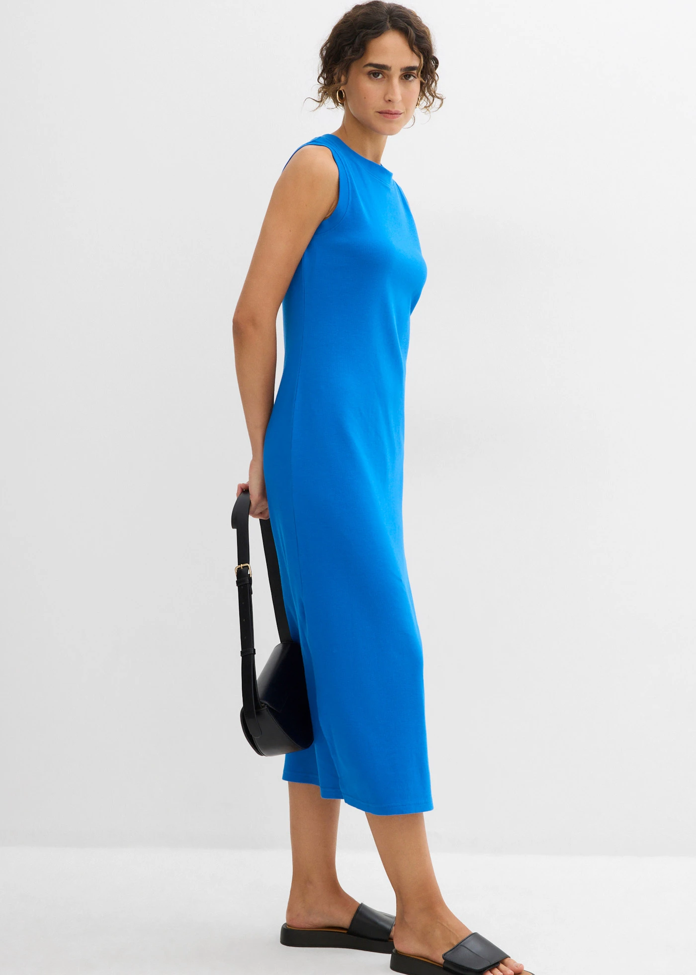 Rochie din jerse din bumbac cu stretch • albastru azur • magazin bonprix