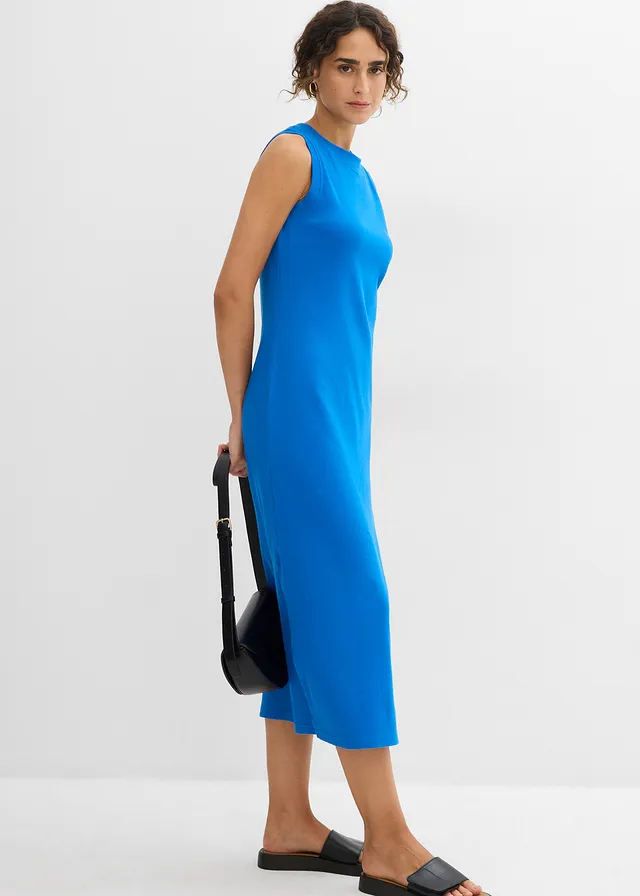 Jersey jurk van katoen met stretch • azuurblauw • product-page.page-title-suffix