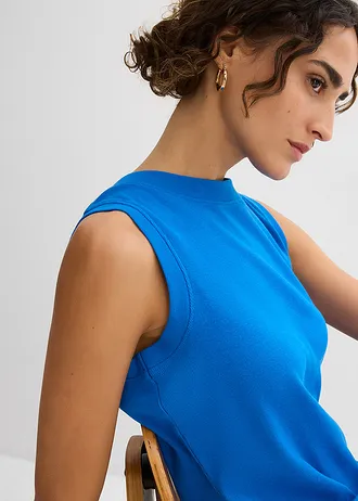 Jersey jurk van katoen met stretch • azuurblauw • bonprix online shop