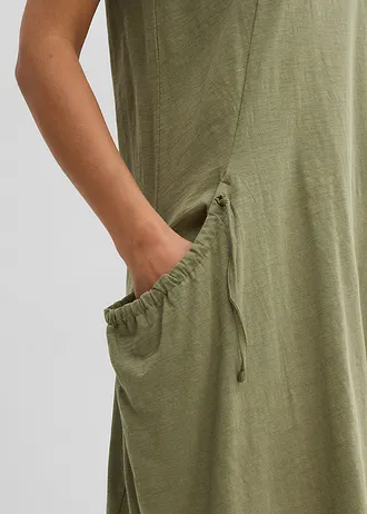 Jurk van katoen-jersey met zakken • olijfgroen • bonprix online shop