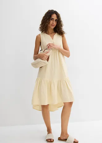 Jurk van luchtige mousseline, Kleur: lichtsand