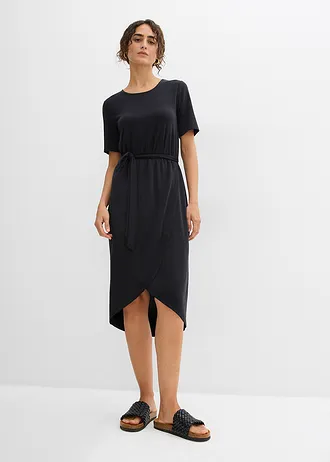 Přiléhavé žerzejové šaty z měkké viskózové směsi • černá • bonprix obchod