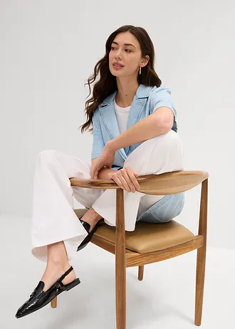 Lange spijkerjas • ijsblauw denim • bonprix online shop