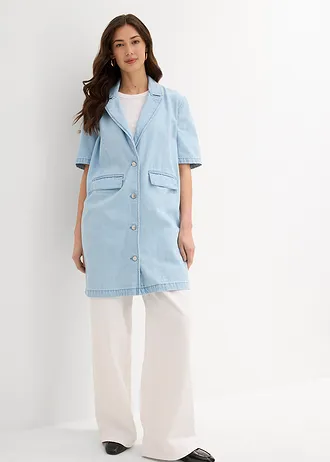 Lange spijkerjas • ijsblauw denim • bonprix online shop