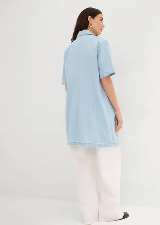 Lange spijkerjas • ijsblauw denim • bonprix online shop