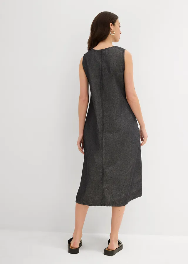 Robe en jean, Couleur: noir denim