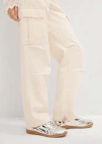 Pantaloni cargo din bumbac 100% • bej natur washed • magazin bonprix