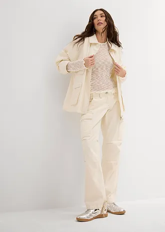 Pantaloni cargo din bumbac 100% • bej natur washed • magazin bonprix