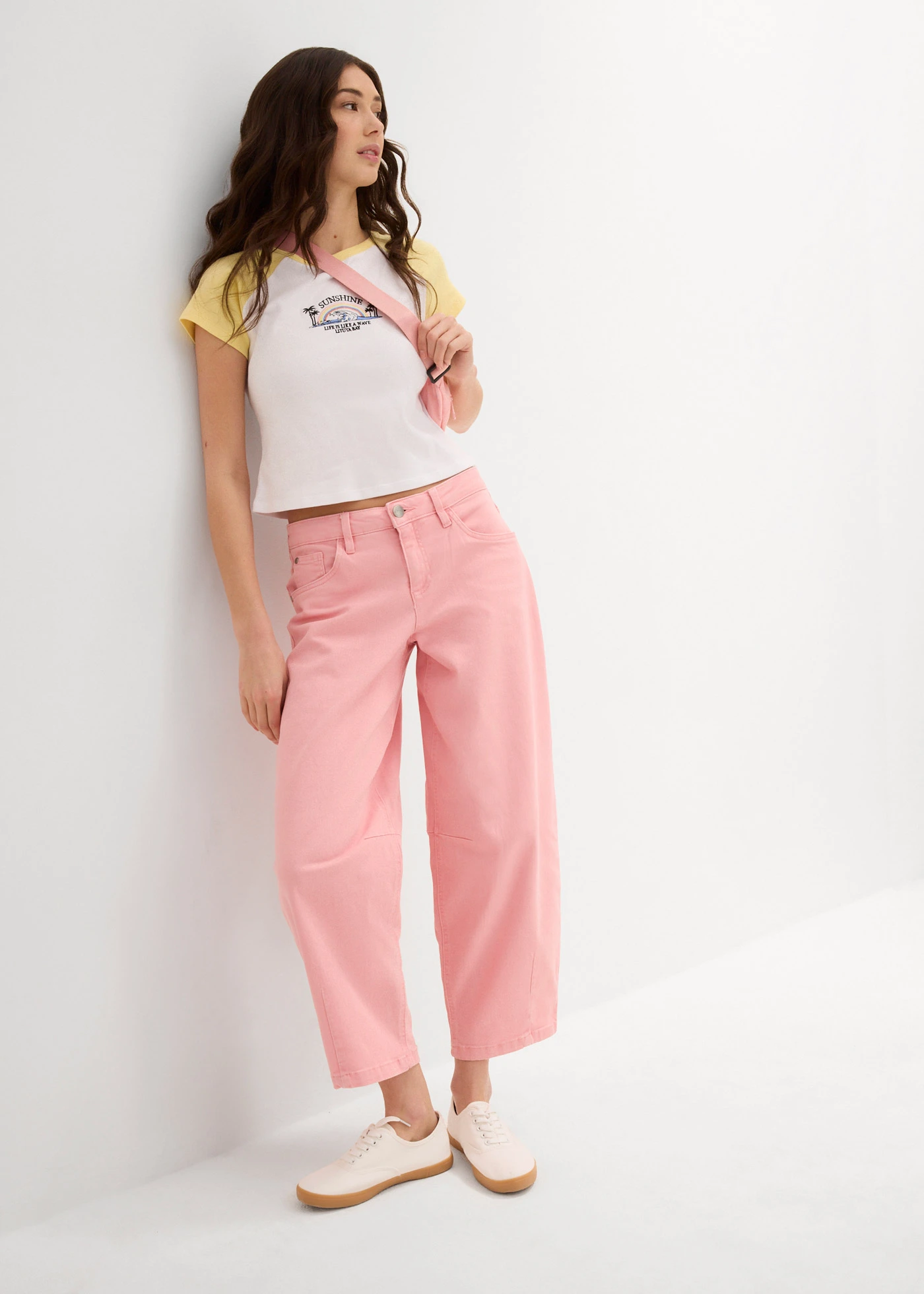 Twill broek van katoen met stretch • soft roze • bonprix online shop