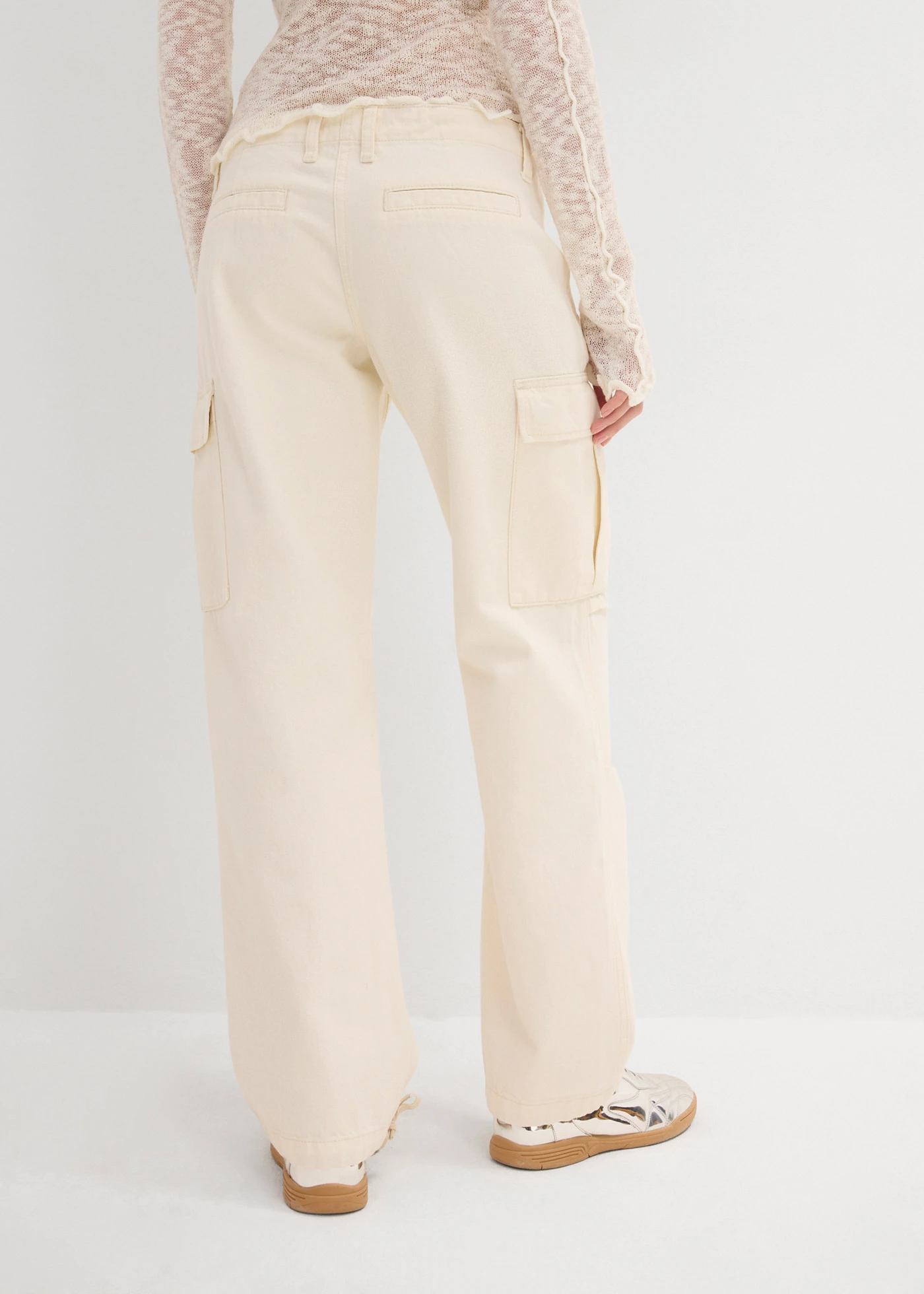 Pantaloni cargo din bumbac 100% • bej natur washed • magazin bonprix