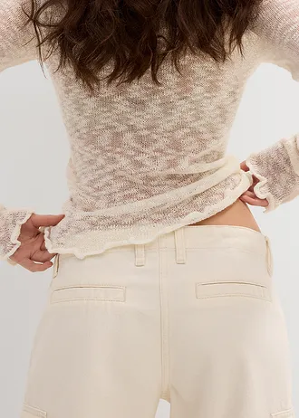 Pantaloni cargo din bumbac 100% • bej natur washed • magazin bonprix