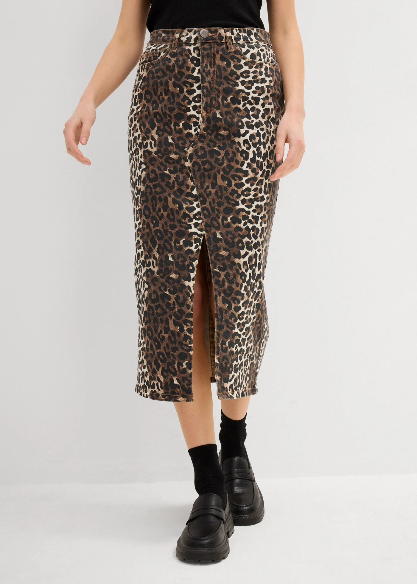 Jupe en twill de coton extensible • léopard • Boutique bonprix