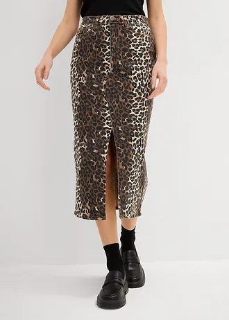 Jupe en twill de coton extensible • léopard • Boutique bonprix