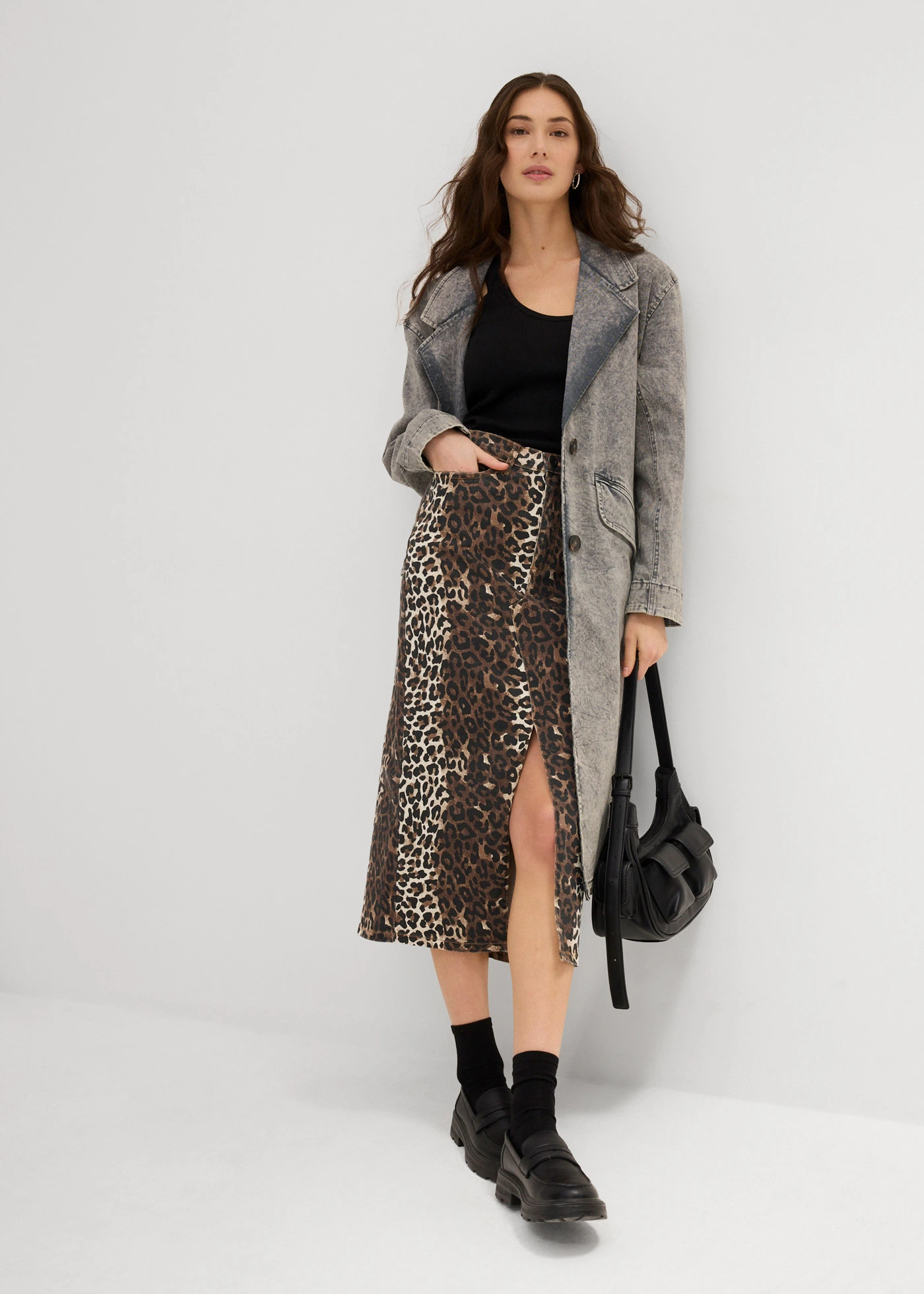 Jupe en twill de coton extensible • léopard • Boutique bonprix