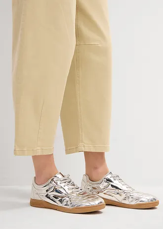 Twill broek van elastische katoenmix • groenbeige • bonprix online shop