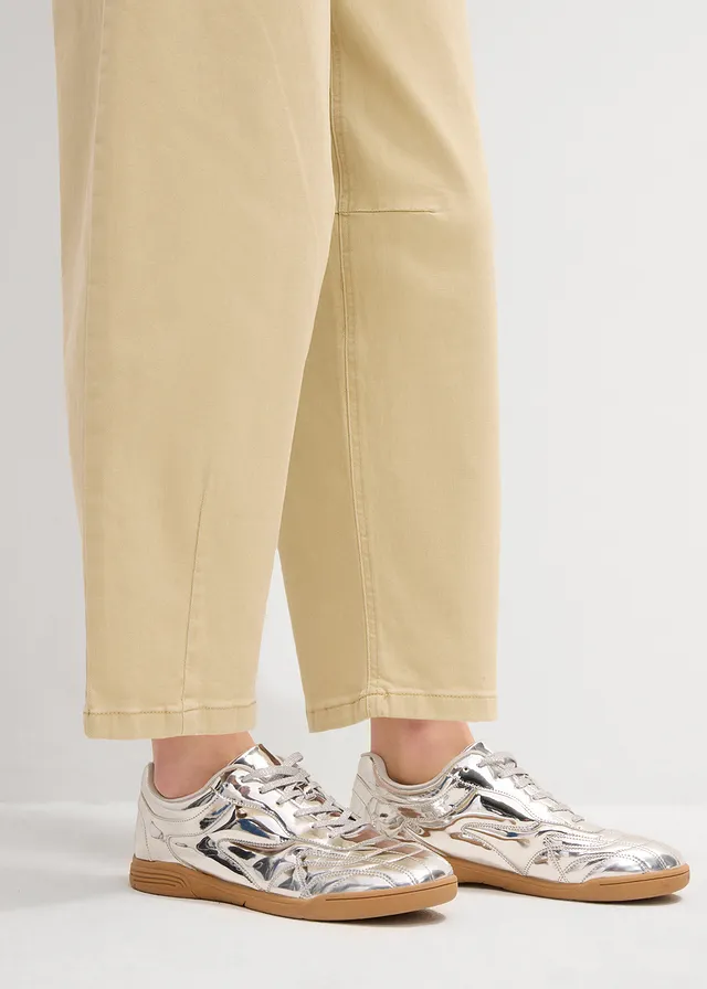 Twill broek van elastische katoenmix • groenbeige • product-page.page-title-suffix