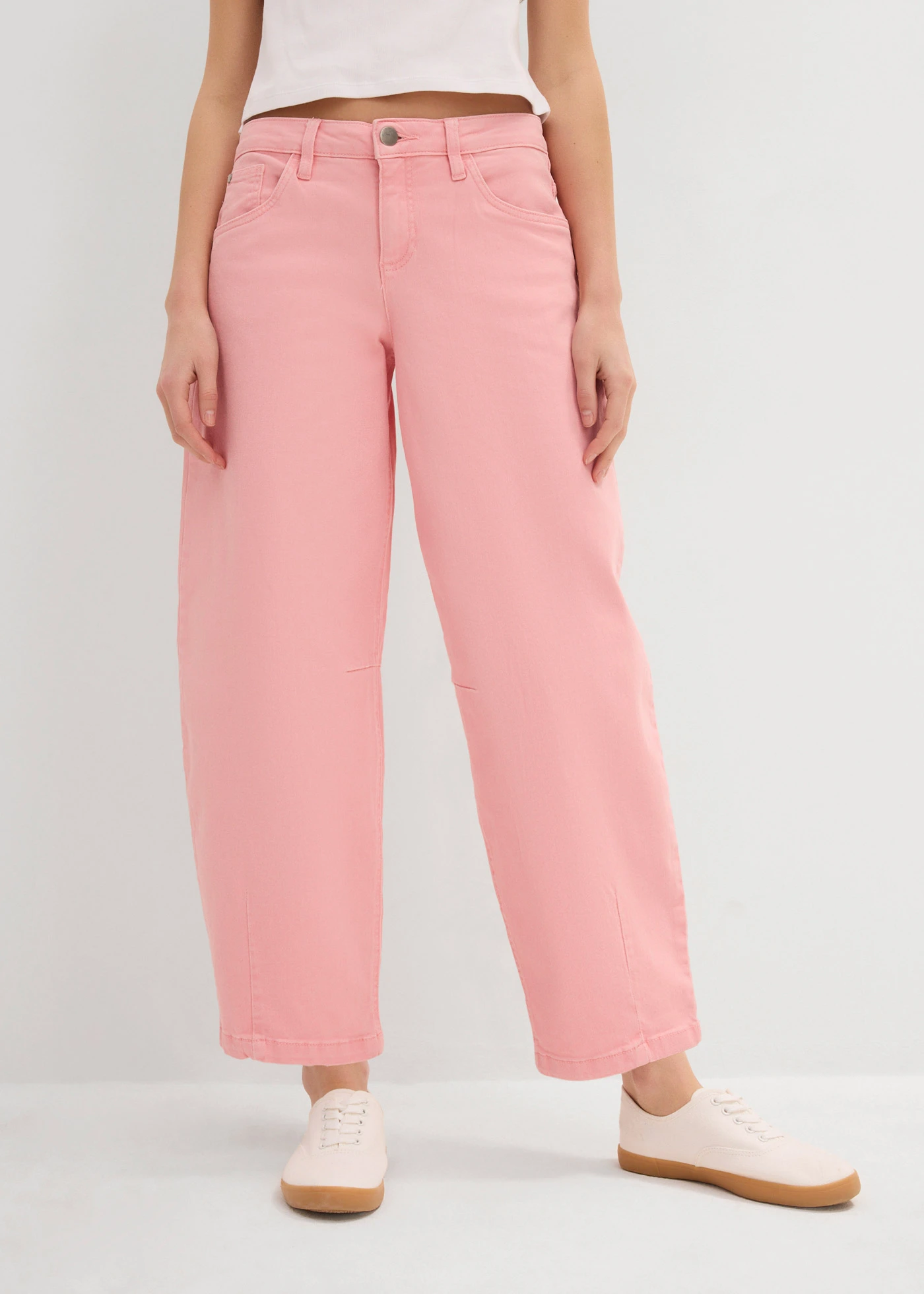 Pantalon en twill de coton extensible • rose pâle • Boutique bonprix