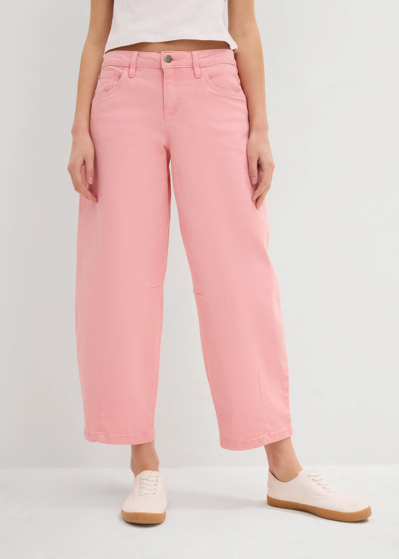 Twill broek van katoen met stretch • soft roze • bonprix online shop