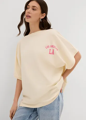 Oversize tričko, barva: krémově bílá