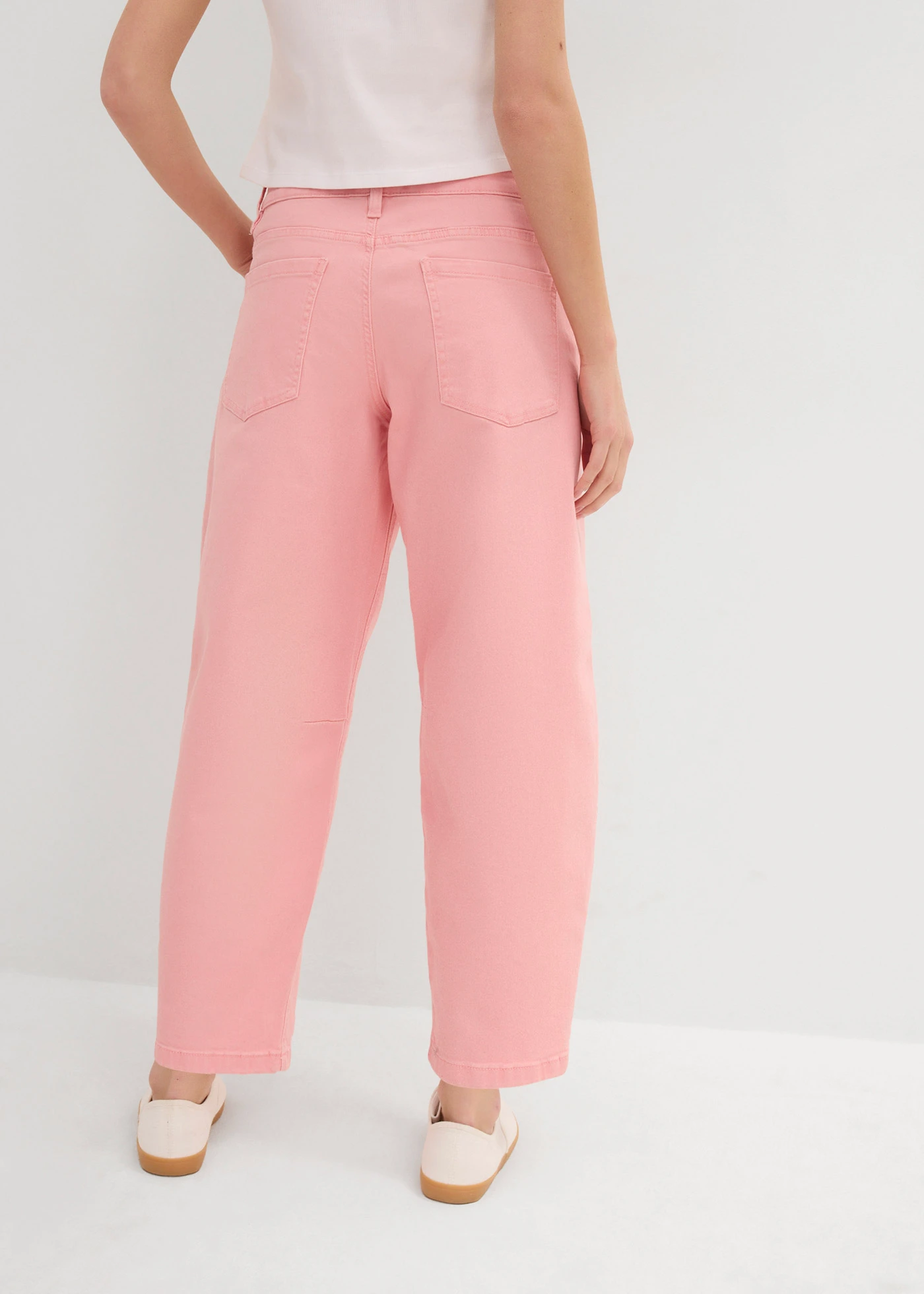 Pantalon en twill de coton extensible • rose pâle • Boutique bonprix