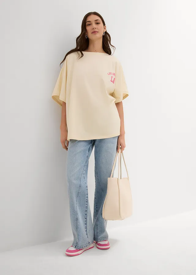 Oversized shirt, Kleur: crèmewit