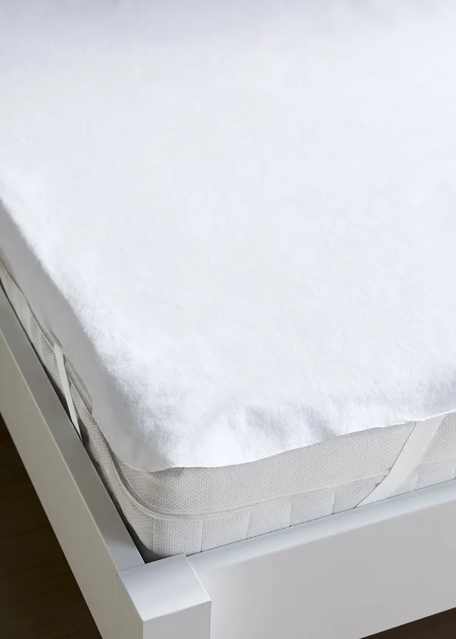 Protège-matelas en molleton, Couleur: blanc
