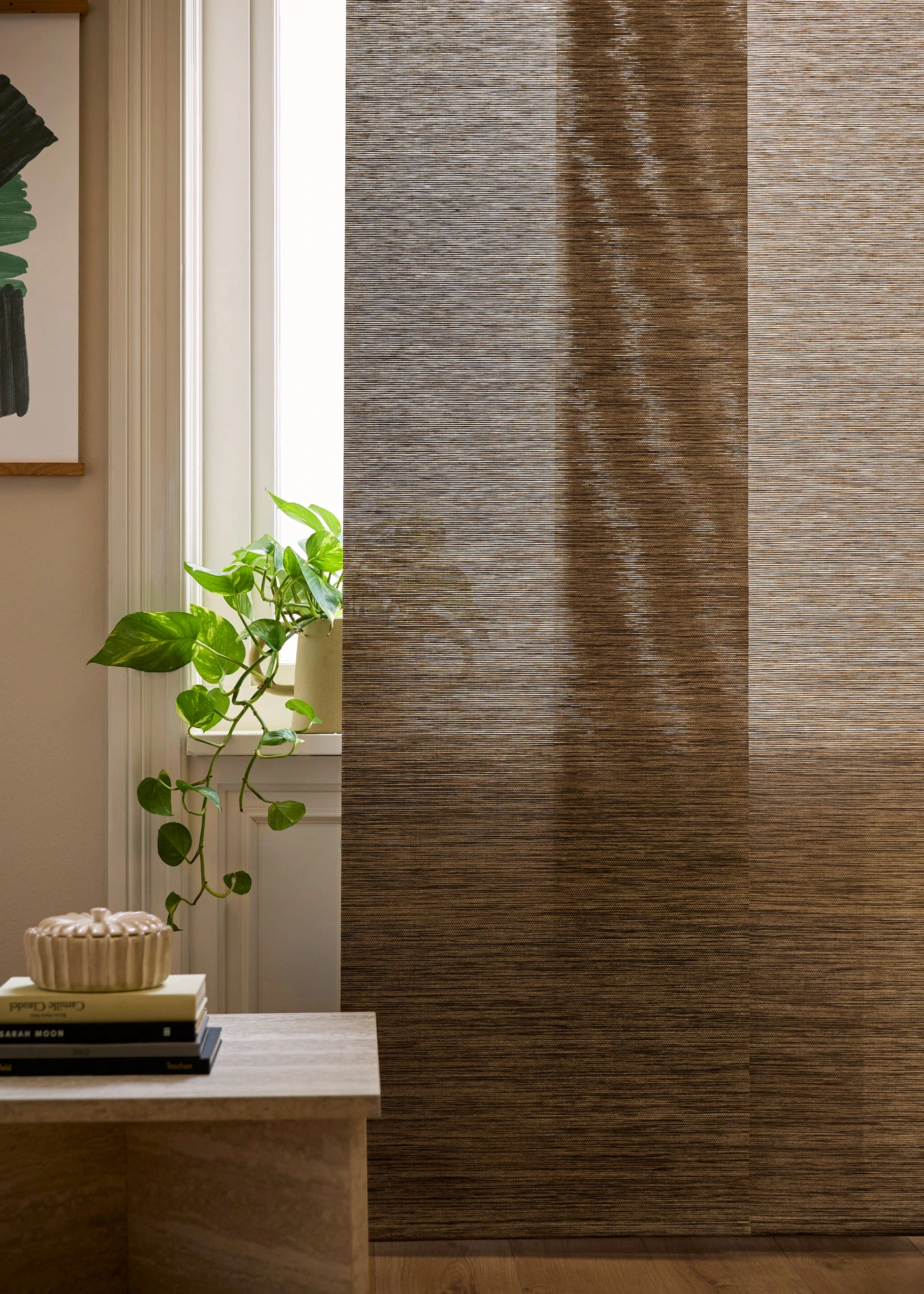 Panneau coulissant en voilage aspect bambou (1 pce) • marron • Boutique bonprix