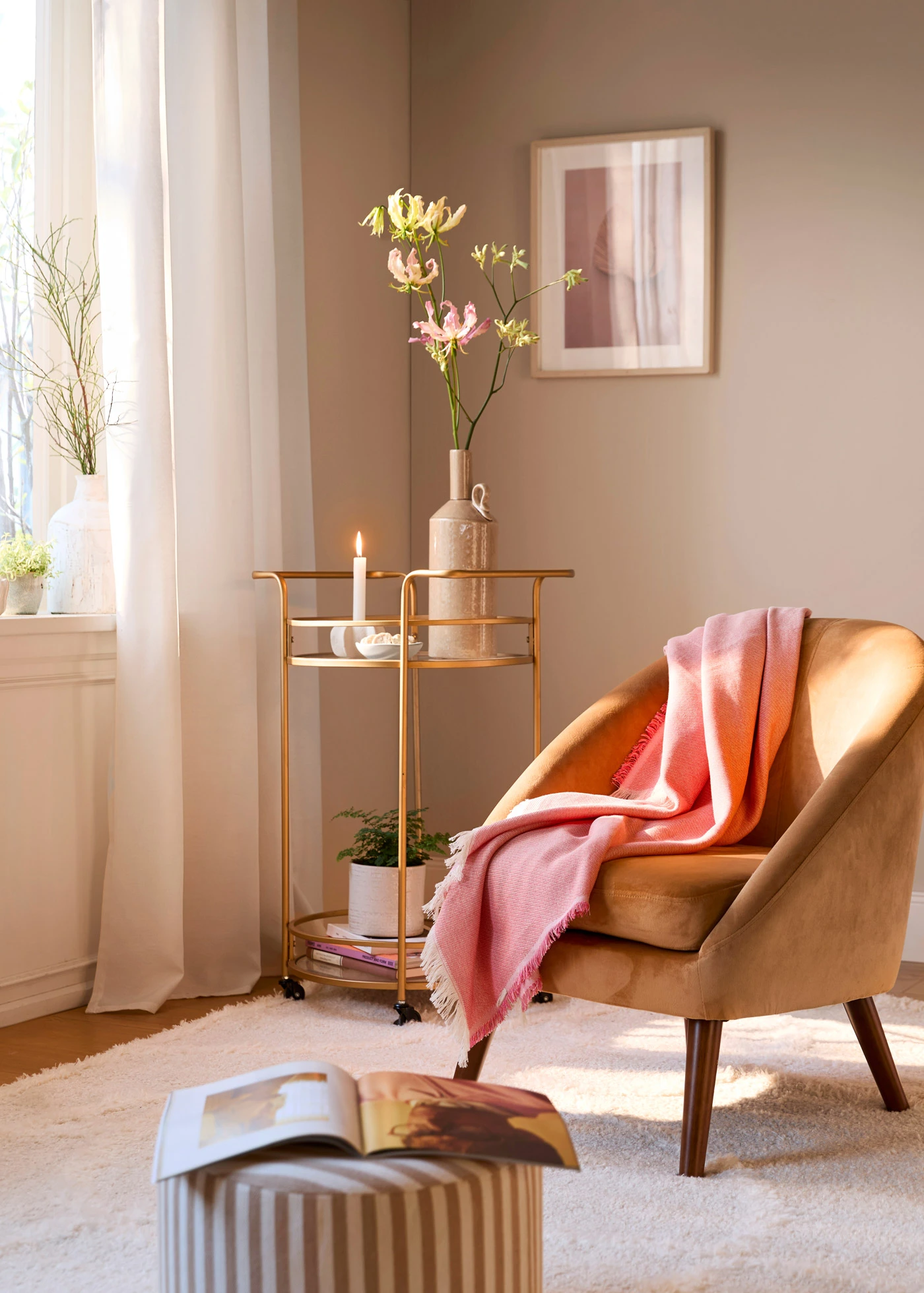 Függöny lenvászon hatásban, újrahasznosított poliészterrel (1 db) • krém • bonprix áruház