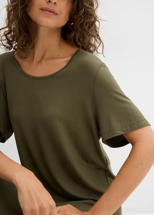 Robe fluide en jersey viscose extensible • olive foncé • product-page.page-title-suffix