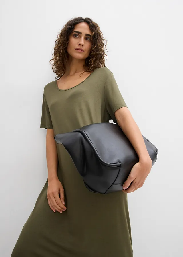 Robe fluide en jersey viscose extensible • olive foncé • product-page.page-title-suffix
