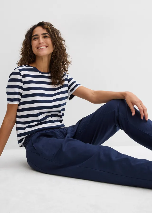 Instapbroek in een luchtige linnenmix • donkerblauw • product-page.page-title-suffix
