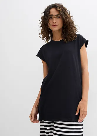 Boxy shirt van puur biologisch katoen, Kleur: zwart