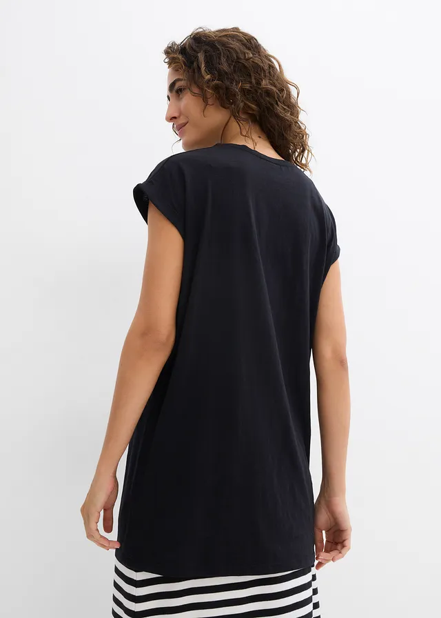 Boxy shirt van puur biologisch katoen, Kleur: zwart