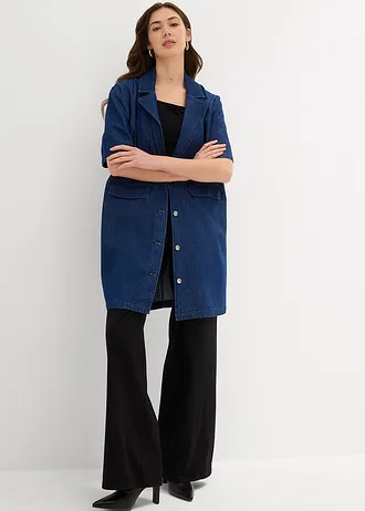 Lange spijkerjas • donkerblauw denim • bonprix online shop