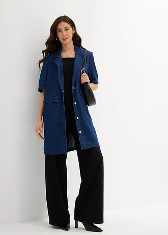 Lange spijkerjas • donkerblauw denim • bonprix online shop