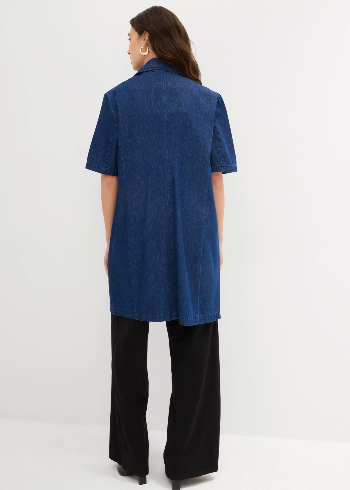 Lange spijkerjas • donkerblauw denim • bonprix online shop