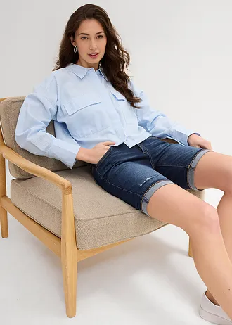 Bermuda en jean, taille mi-haute • denim foncé • Boutique bonprix