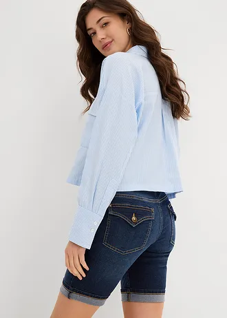 Bermuda en jean, taille mi-haute • denim foncé • Boutique bonprix