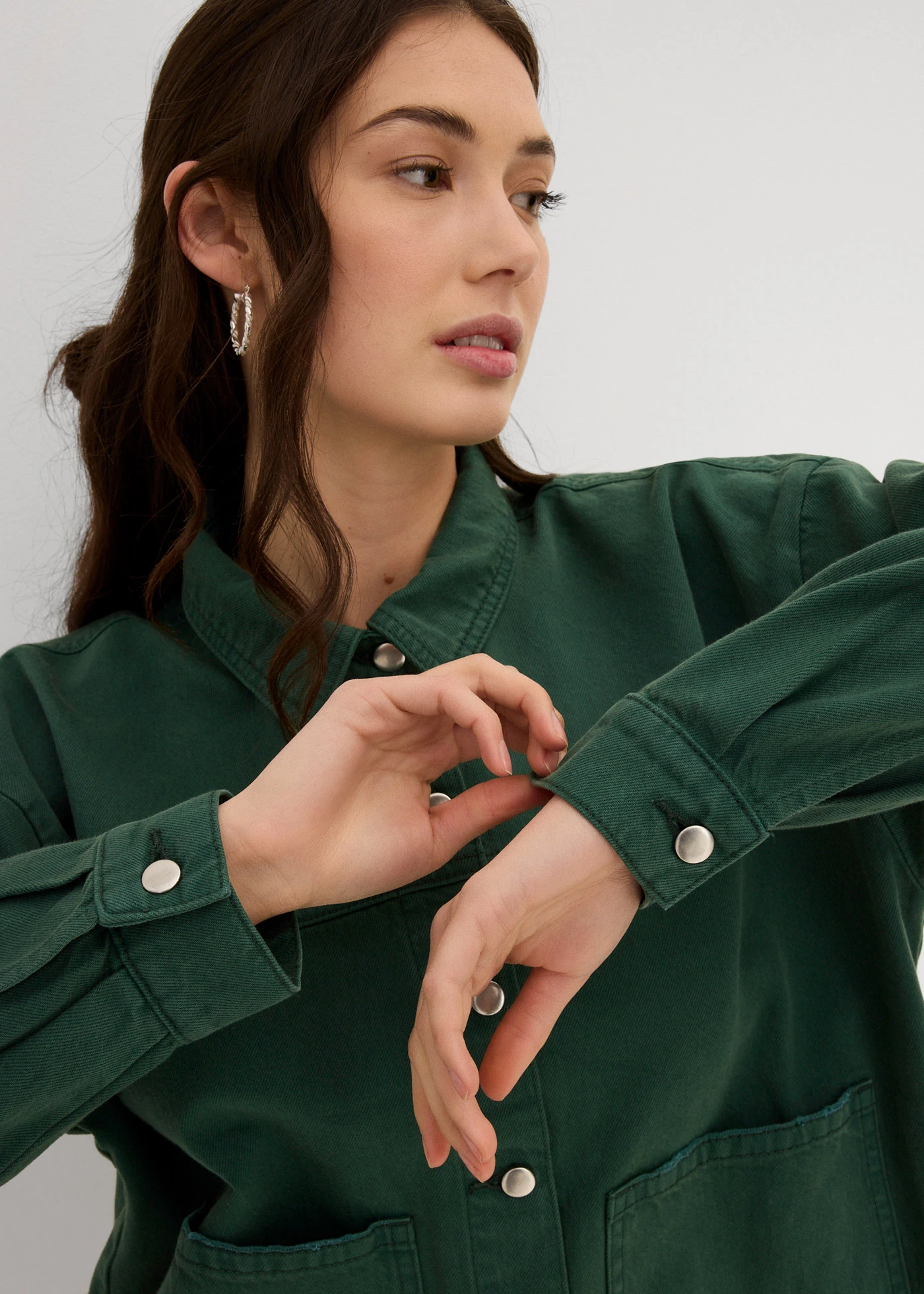 Bunda z čistej bavlny • húštinovo zelená • obchod bonprix