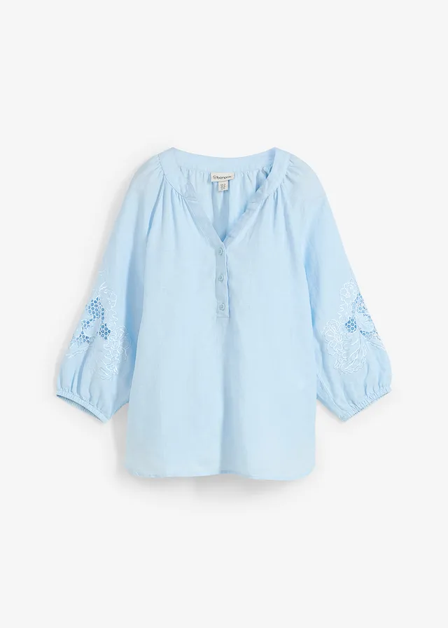 Tuniek van puur linnen • ijsblauw • bonprix online shop