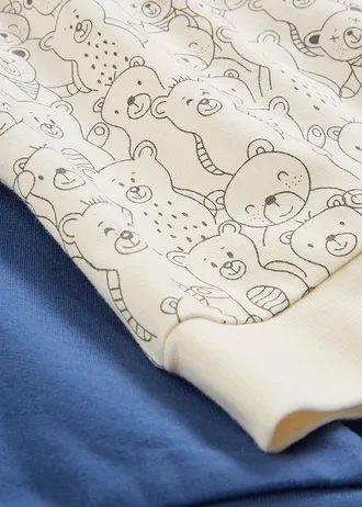 Baby sweater van biologisch katoen (set van 2) • lichtindigo+ecru mt print • bonprix online shop