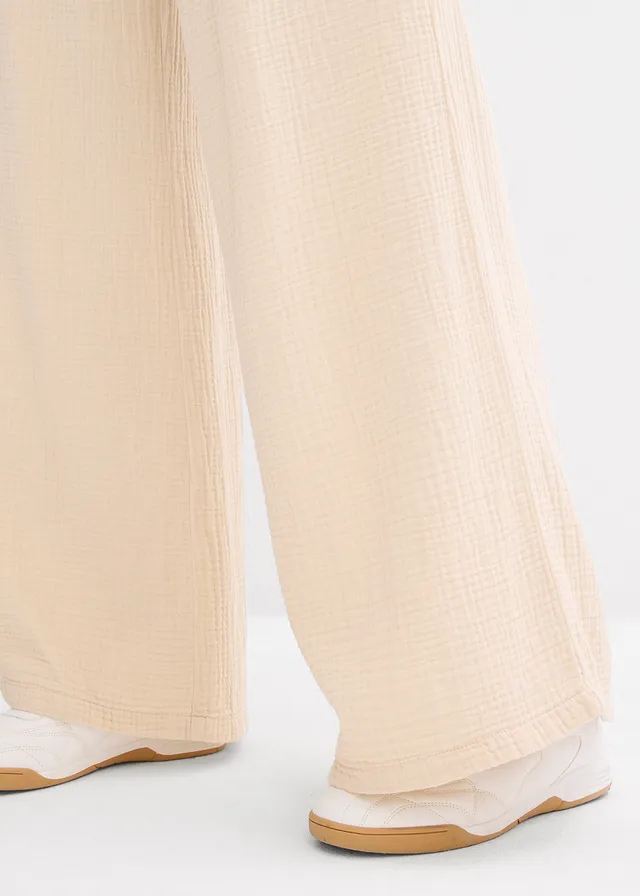 Pantalon palazzo en gaze de coton • sable clair • product-page.page-title-suffix