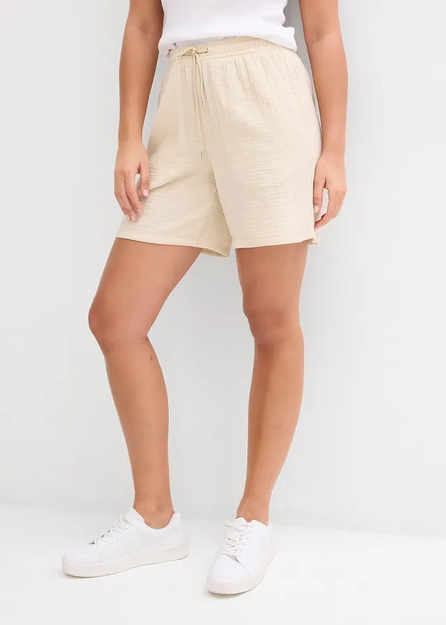 Short en gaze de coton, Couleur: sable clair