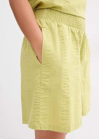 Instapshort van katoenen seersucker • mat pistache • bonprix online shop