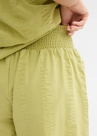 Instapshort van katoenen seersucker • mat pistache • bonprix online shop