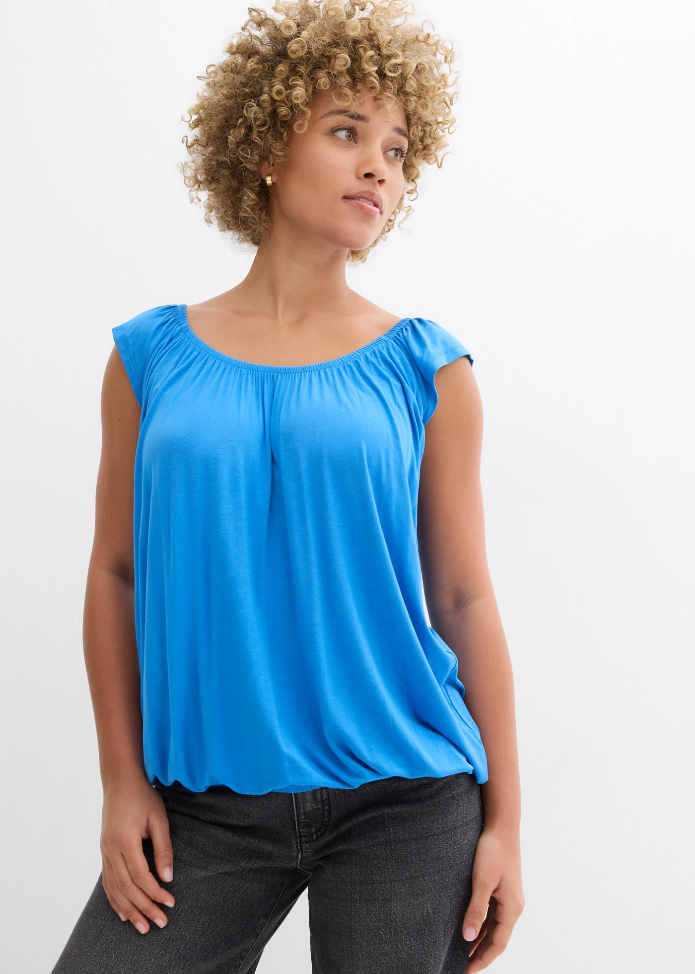 Shirt van soepele viscose • gletsjerblauw • bonprix online shop